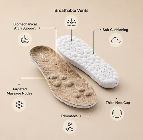 Thickened massage insoles for long standing without fatigue